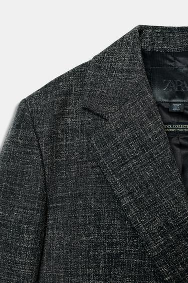 ZW COLLECTION STRAIGHT WOOL BLAZER - Grey marl by Zara - Image 4