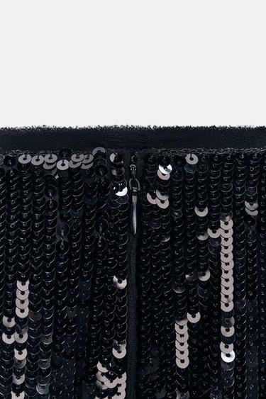 JUPE LONGUE PAILLETTES ZW COLLECTION - Noir de Zara - Image 5
