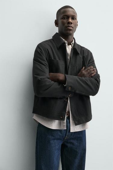 SURCHEMISE MATELASSÉE À POCHES - Bleu marine de Zara - Image 5