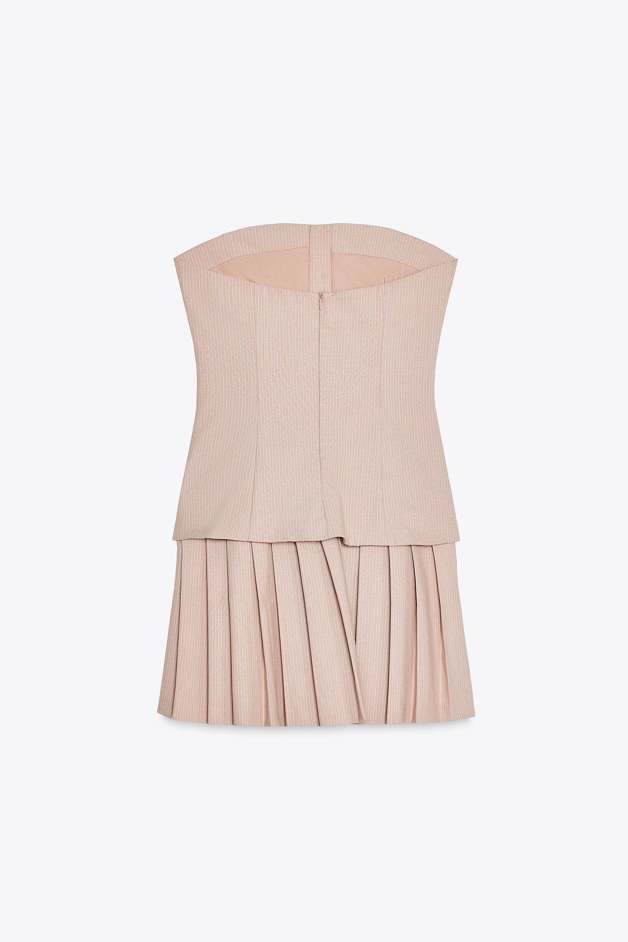 ストラップレス ショートワンピース - ペールピンク | ZARA