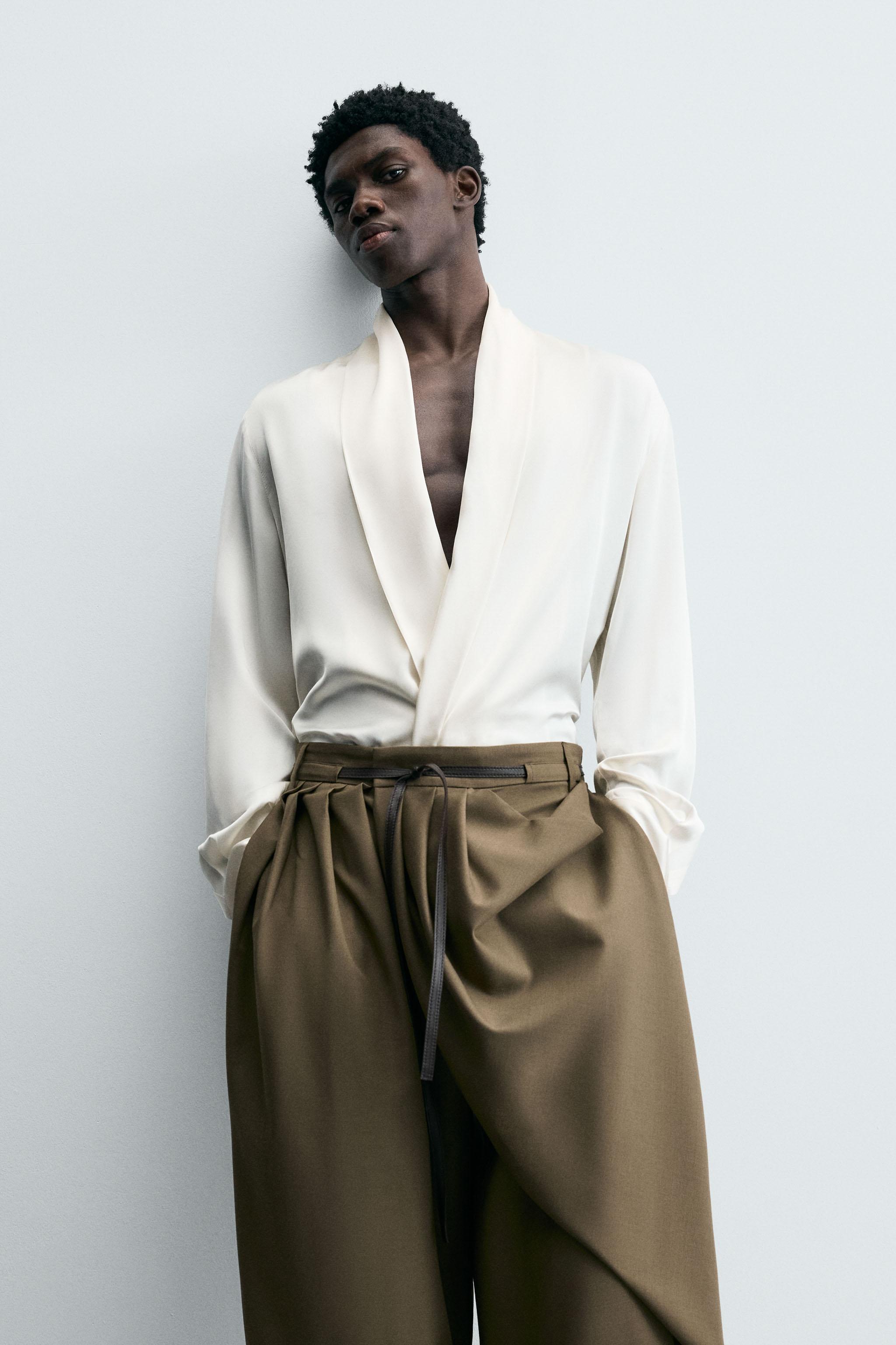 LIMITED EDITION FLOWY SHAWL COLLAR SHIRT