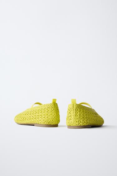 BALLERINES TRESSÉES - Jaune de Zara - Image 4