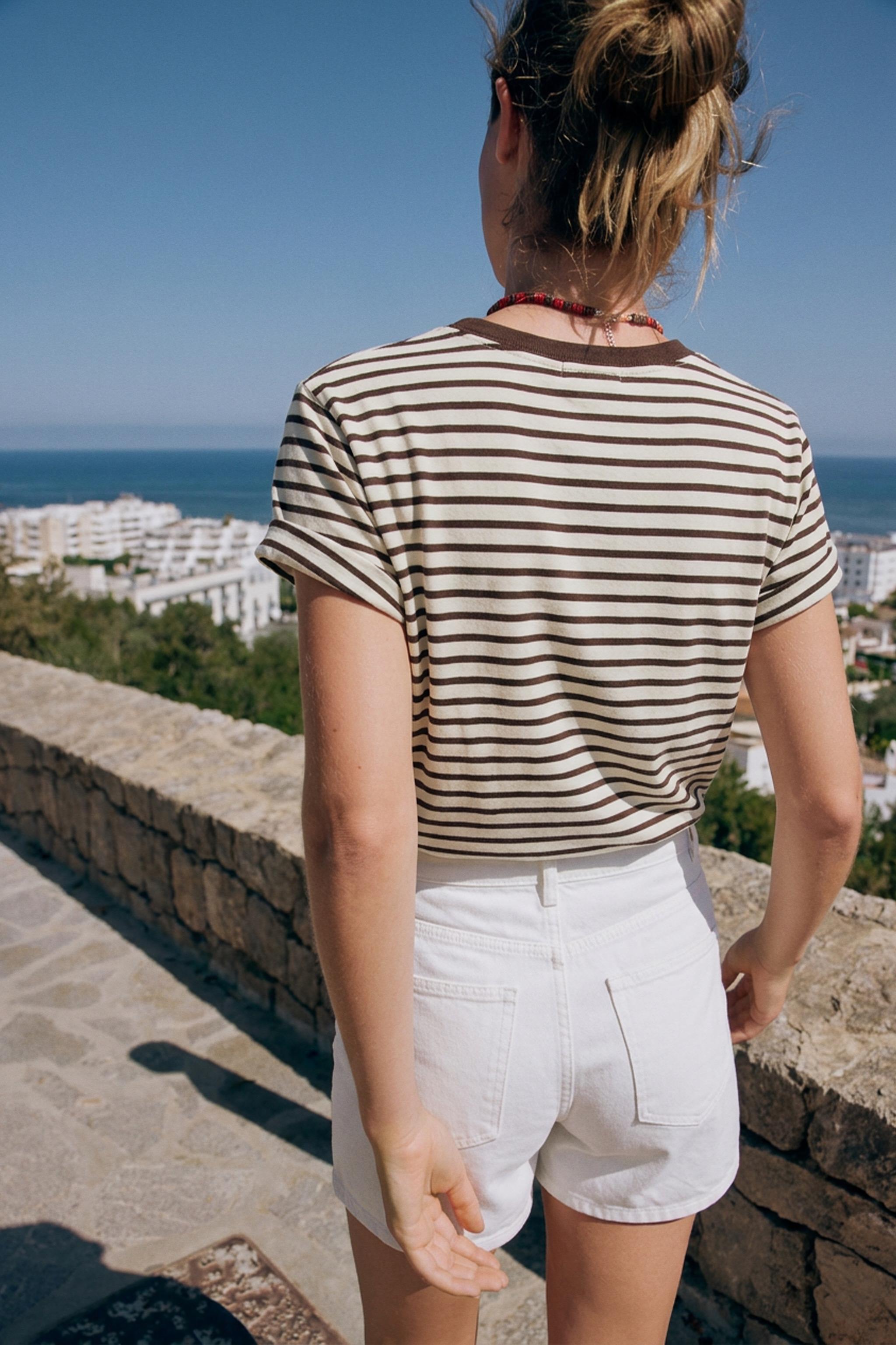 RUSTIC COTTON T-SHIRT — Brown Stripes