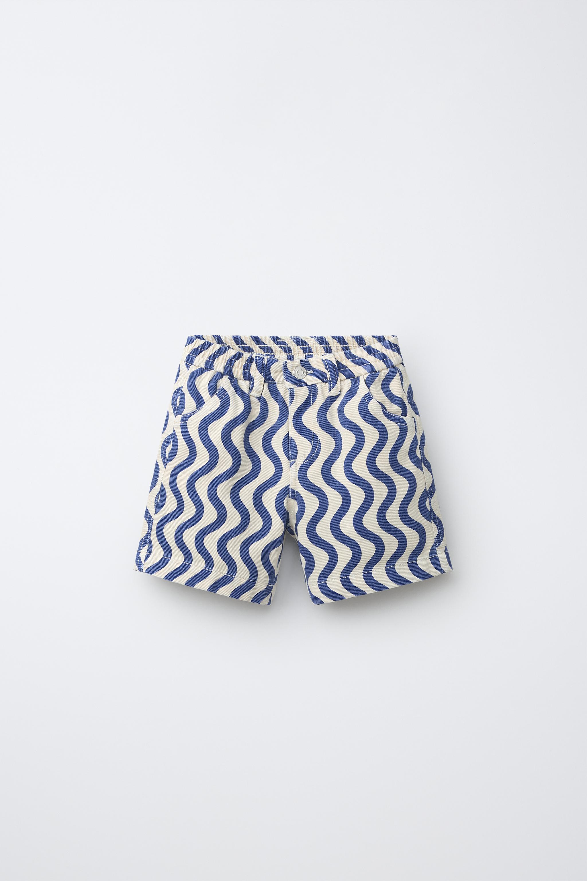 Детские шорты Zara GEOMETRIC WAVE TWILL SHORTS — фото 2