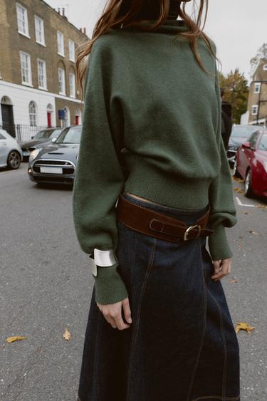 JERSEY PUNTO ASIMÉTRICO BRAZALETE - Verde medio de Zara