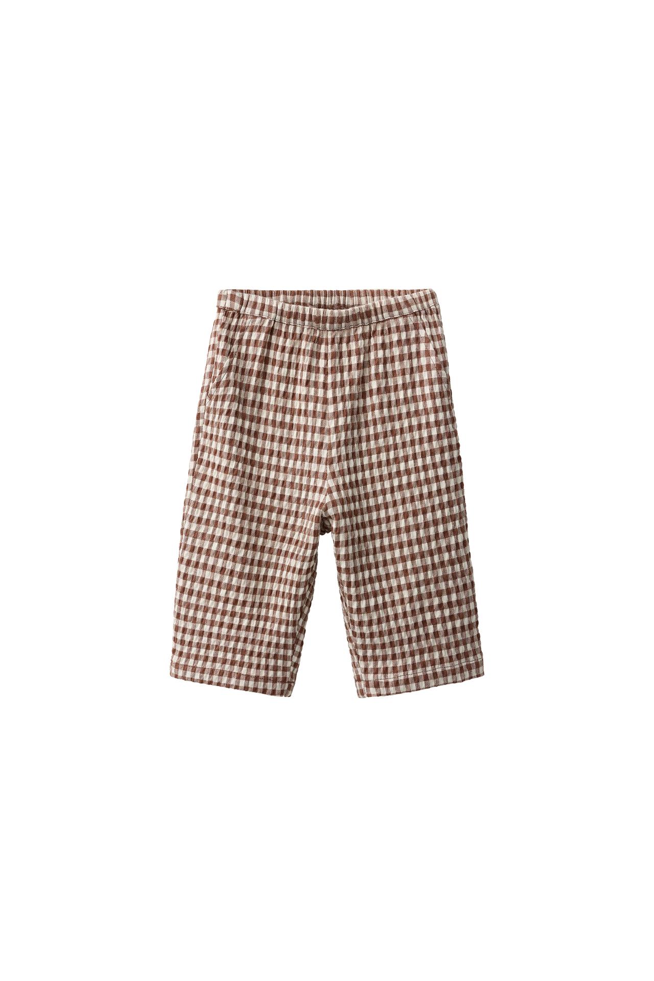 GINGHAM BAGGY TROUSERS