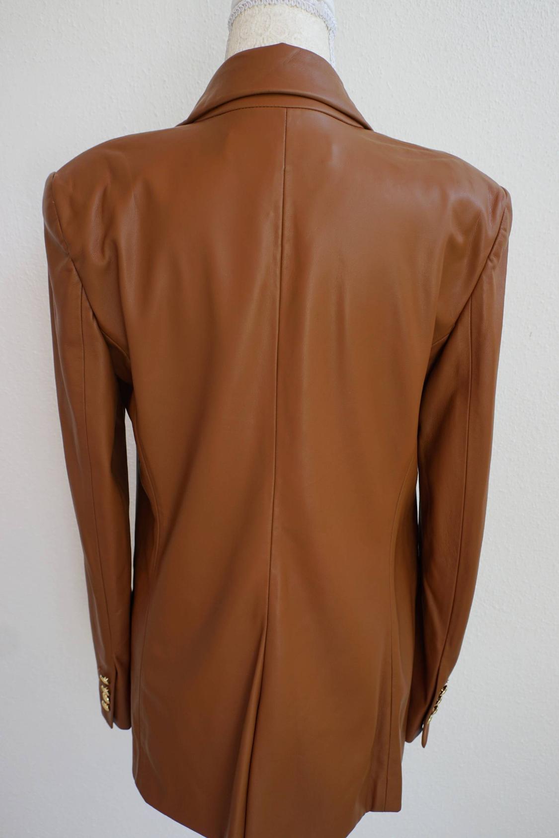 BUTTONED FAUX LEATHER BLAZER - Image 2