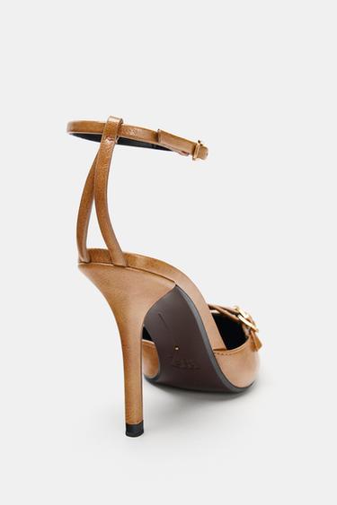 CHAUSSURES À TALONS ET BOUCLES - Marron clair de Zara - Image 3