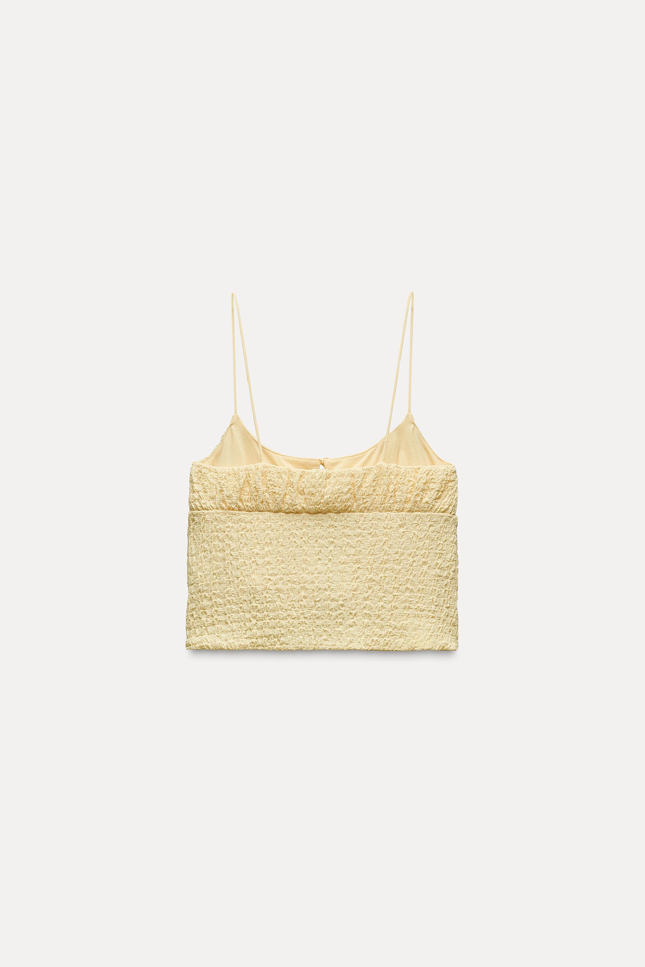 zara yellow crop top