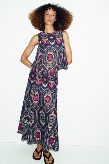 MIDI-NEDERDEL MED BRODEREDE PERFORERINGER - Brun fra Zara