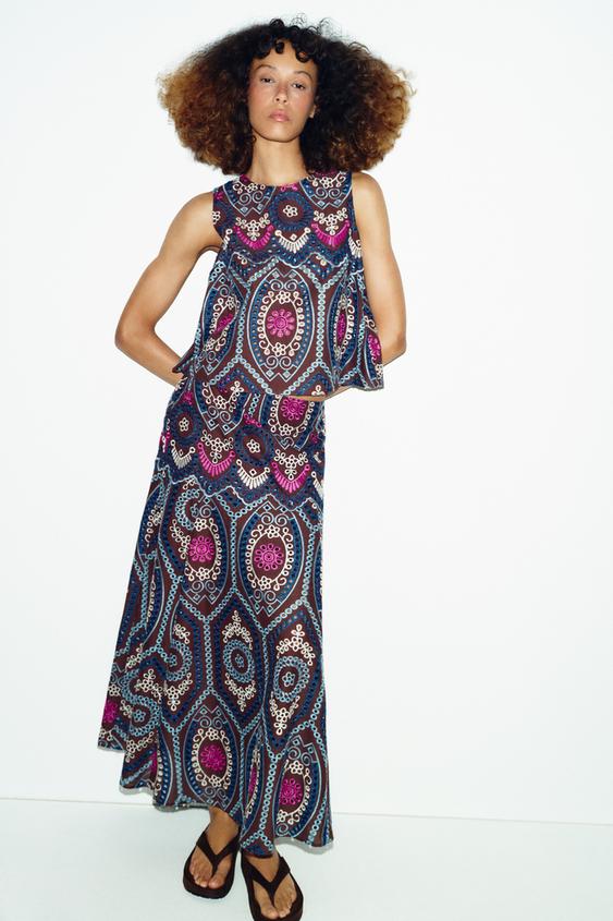 EMBROIDERED EYELET MIDI SKIRT from Zara - $79.90