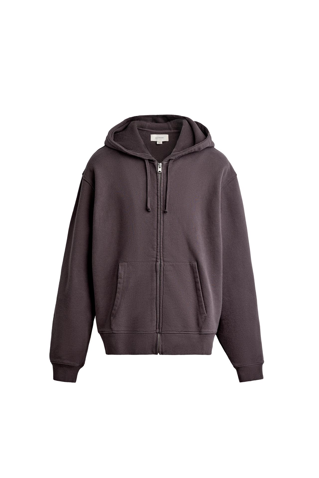 WASHED ZIP-UP HOODIE