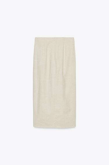 JUPE MI-LONGUE BOUCLE - Beige clair de Zara - Image 8