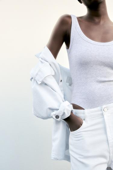 BODY CÔTELÉ - Gris chiné de Zara - Image 1