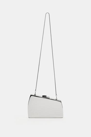 BOLSO CAJA METÁLICA - Plata de Zara