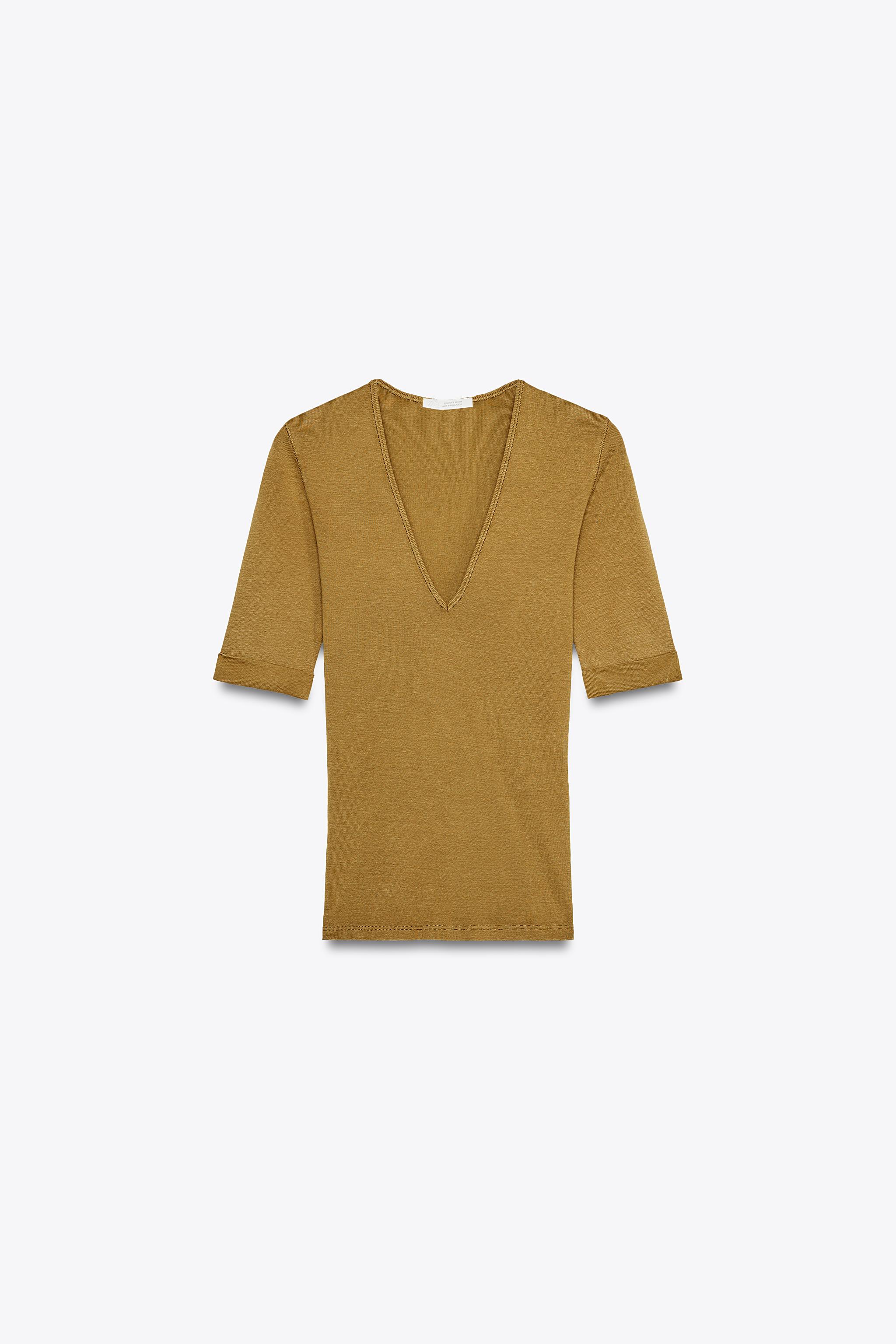 ★ドイツ発*ZARA*新作*LIMITED EDITION-VネックTシャツ★ Vネックシャツ - レディース | ZARA 日本