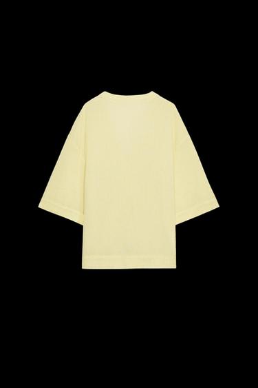 KIMONO RAYAS LAZADAS ZW COLLECTION - amarillo de Zara