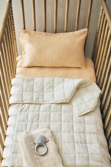 Zara Ekru - KARELİ MUSLİN ÇOCUK YORGANI