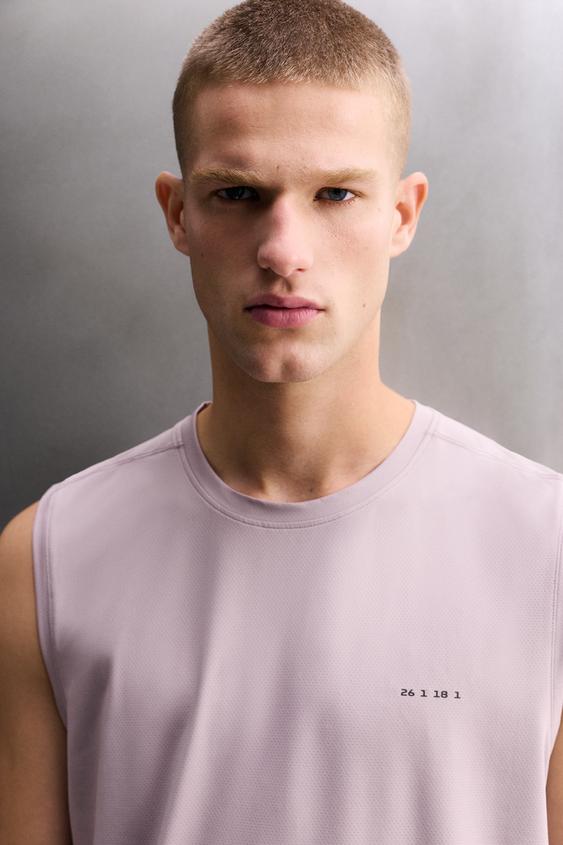 T-SHIRT DÉBARDEUR TECHNIQUE BASIQUE - Rose pâle de Zara - Image 4