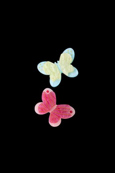 2-PACK OF BUTTERFLY HAIR CLIPS - Pink by Zara