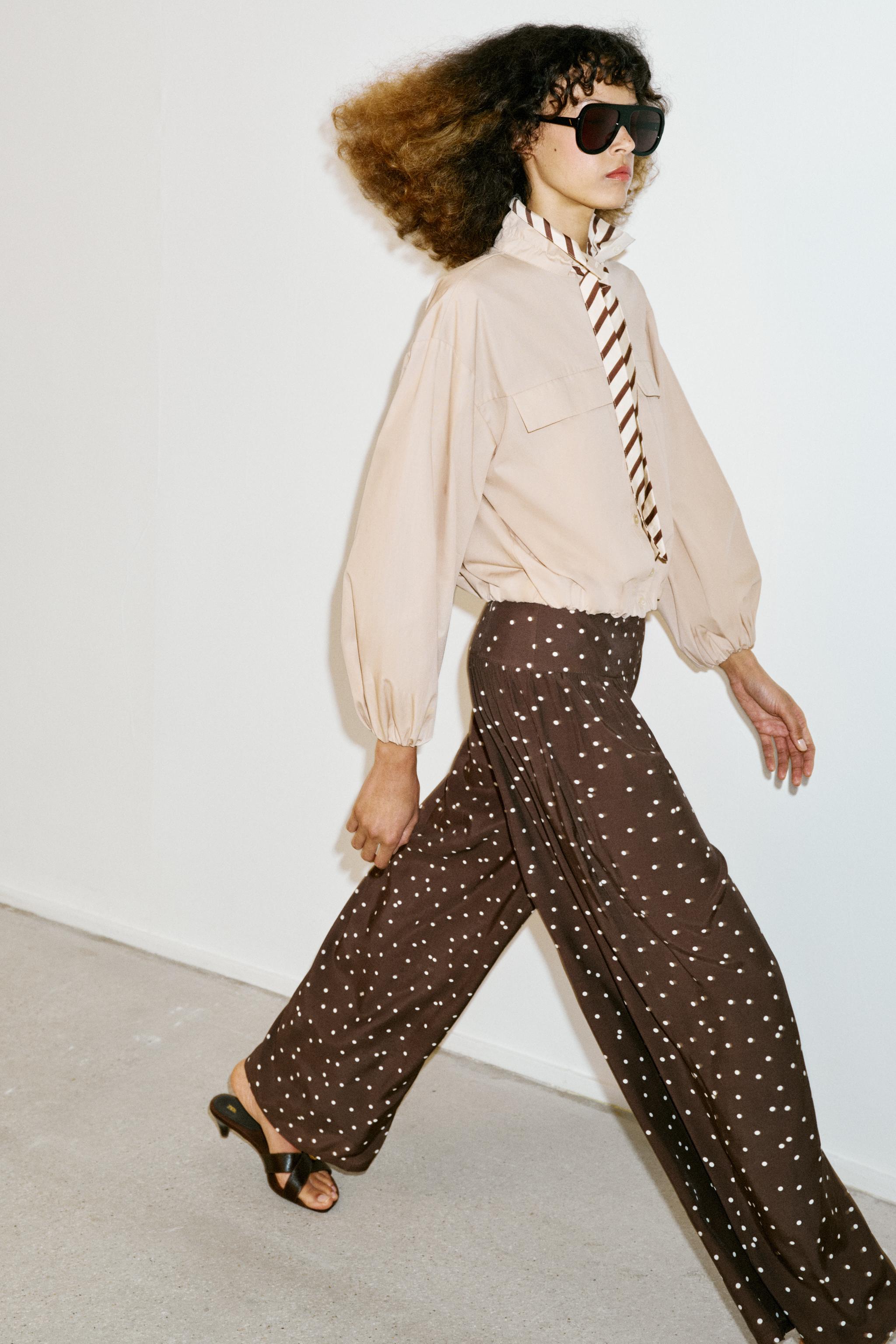 POLKA DOT WIDE LEG PANTS