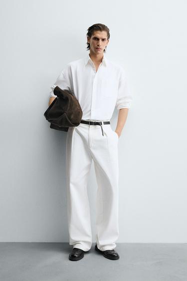 CHEMISE OVERSIZE OXFORD - Blanc de Zara