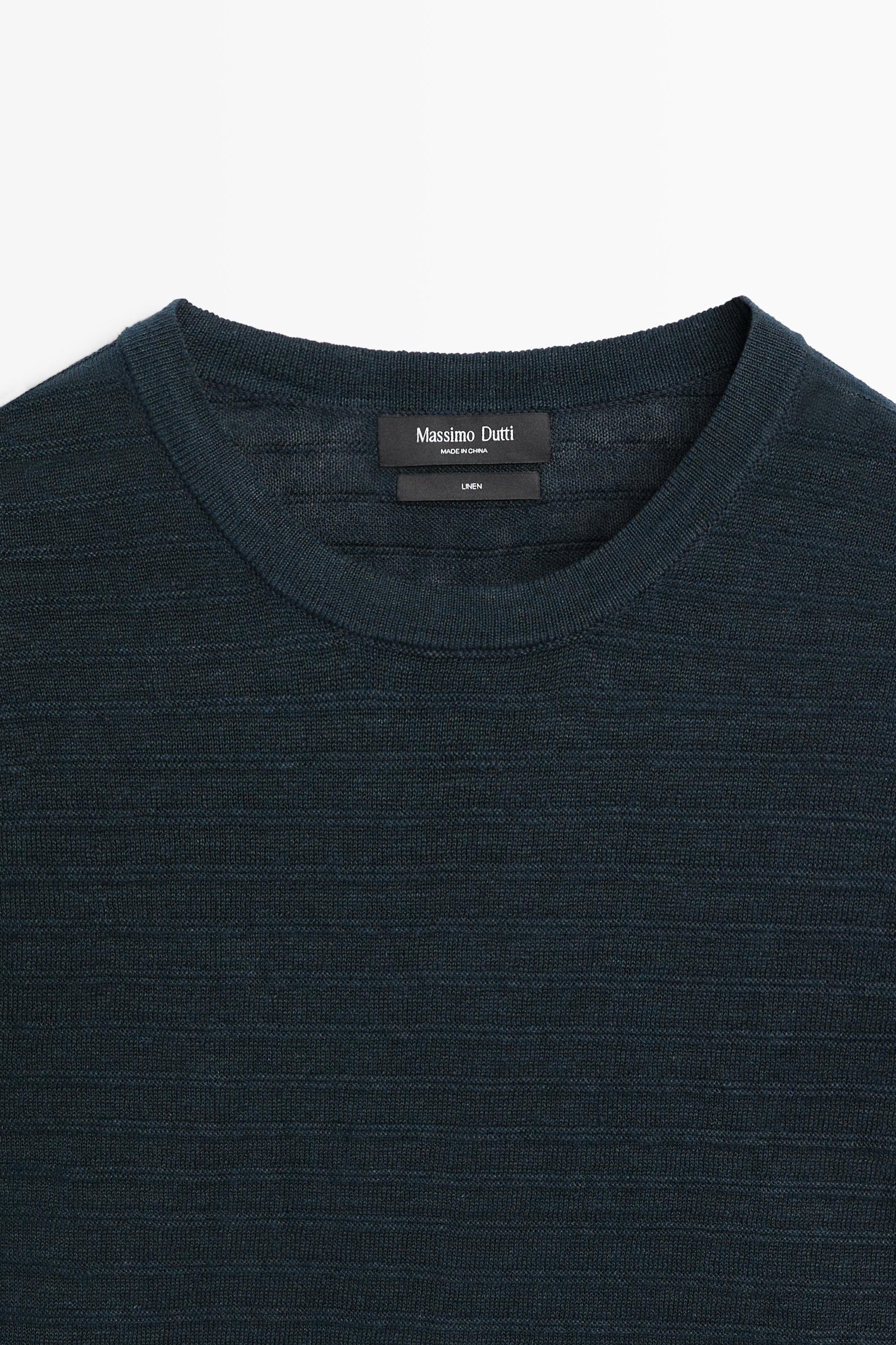100% linen short sleeve knit sweater