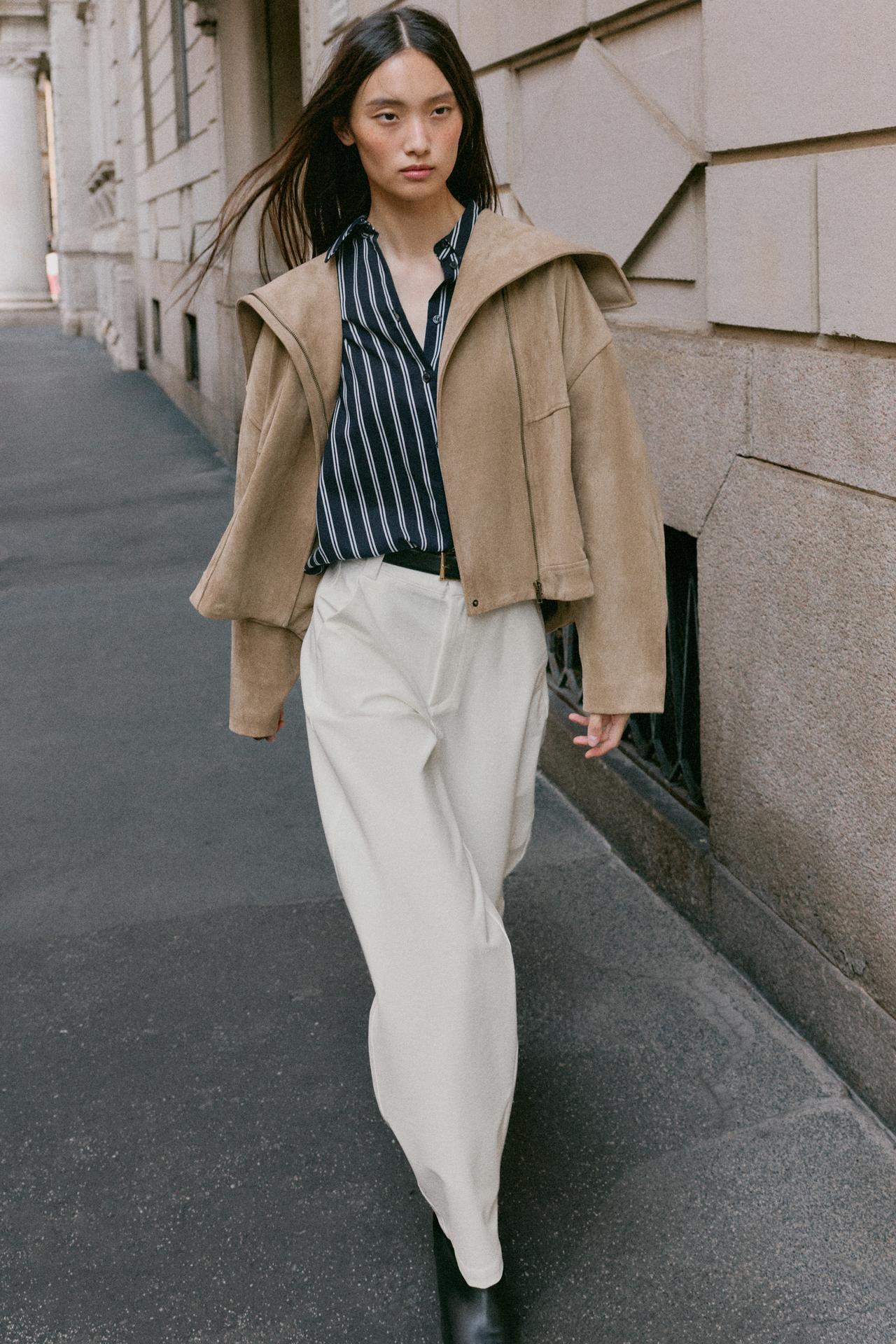 BOMBER JACKET WITH WIDE COLLAR