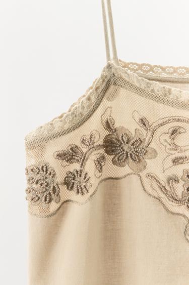 TOP STYLE LINGERIE BRODÉ FANTAISIE - Beige de Zara - Image 5