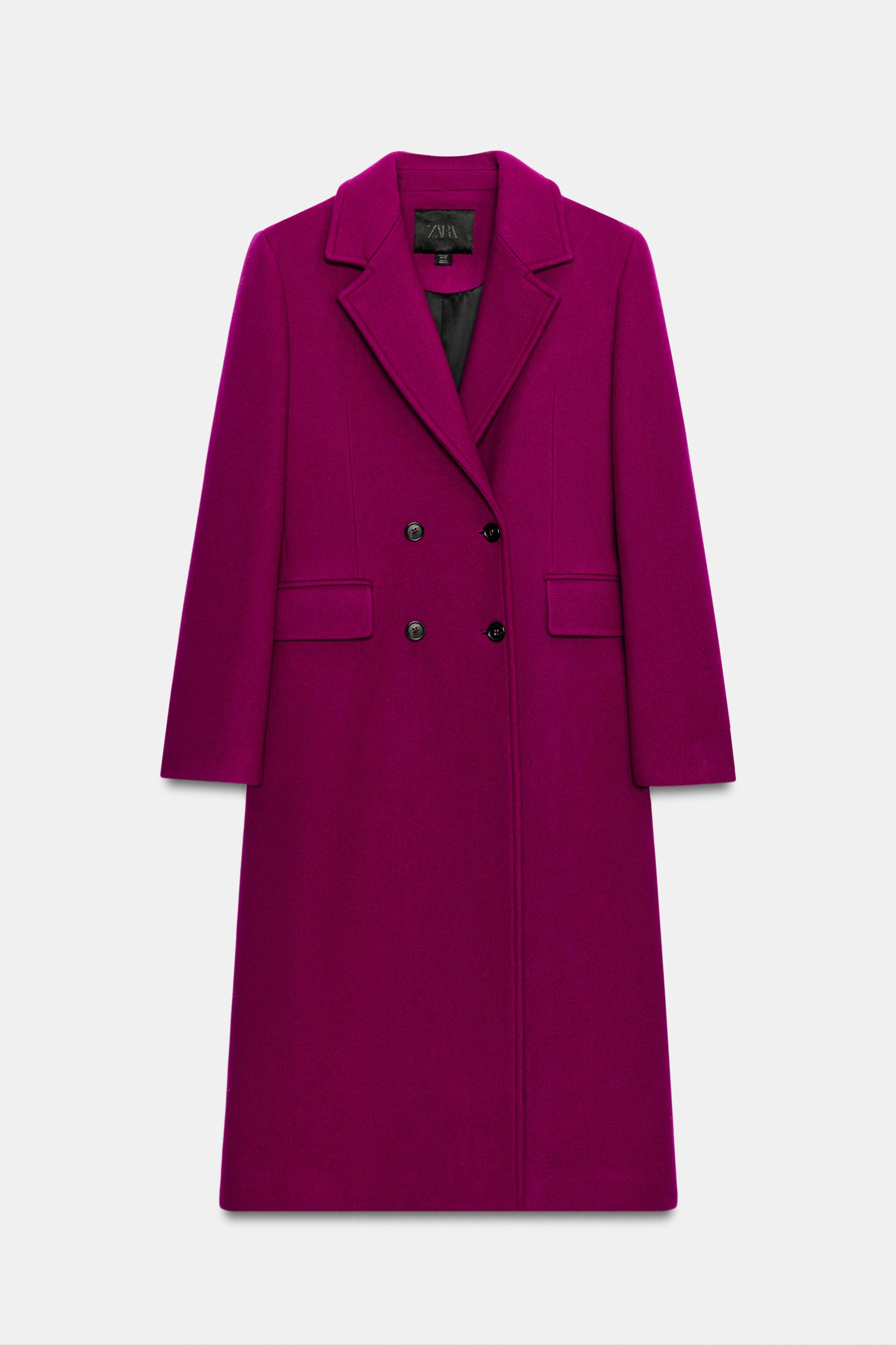 Zw Collection Fitted Wool Blend Coat