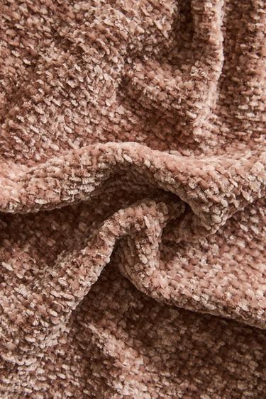 CHUNKY CHENILLE THROW - Pale pink by Zara