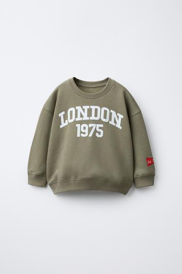 Zara TEXT PRINT SWEATSHIRT - Green
