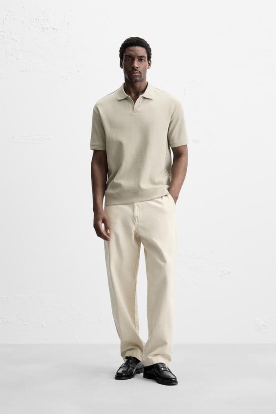 VERTICAL TEXTURED POLO SHIRT