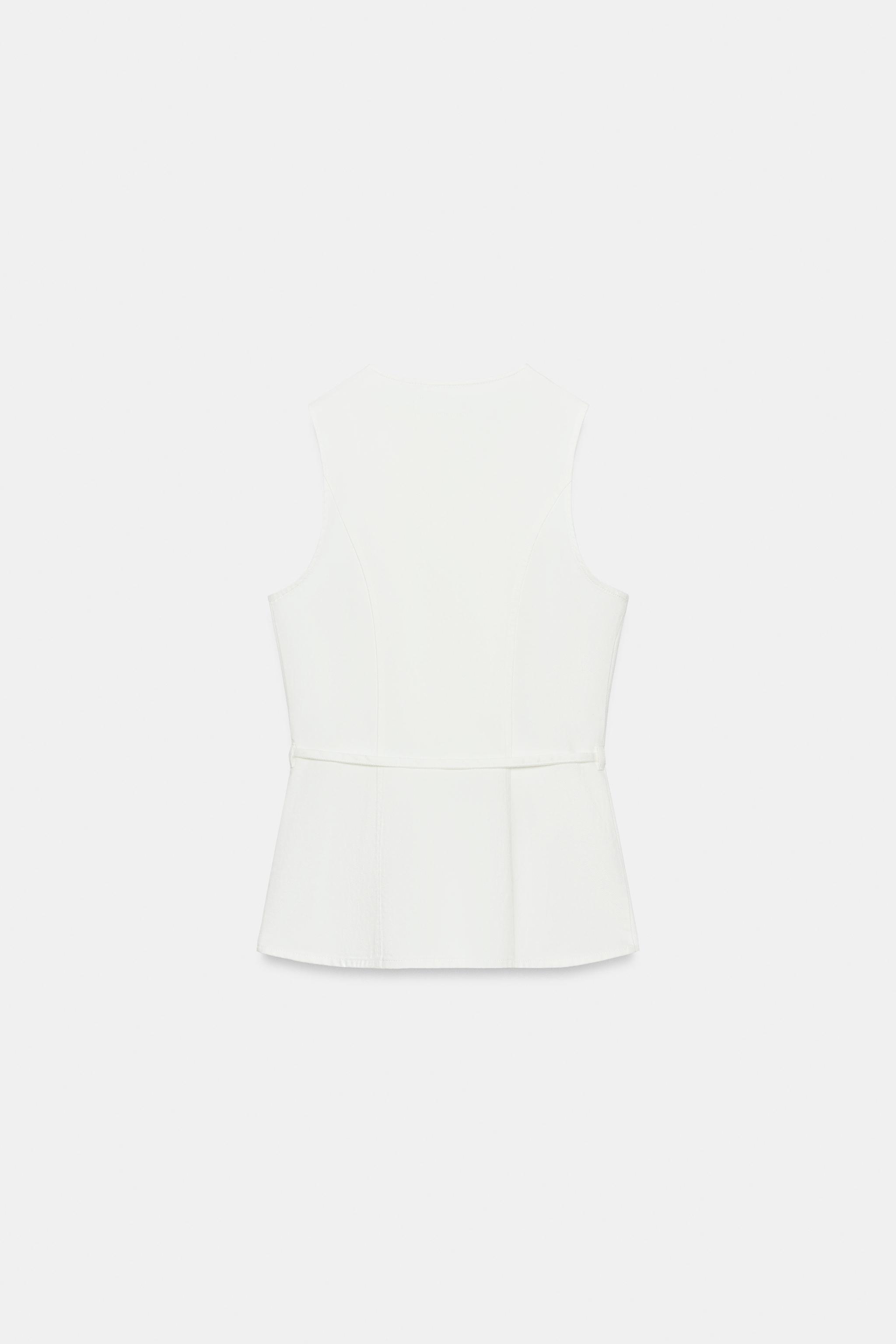 Z1975 BELTED DOUBLE BREASTED DENIM VEST