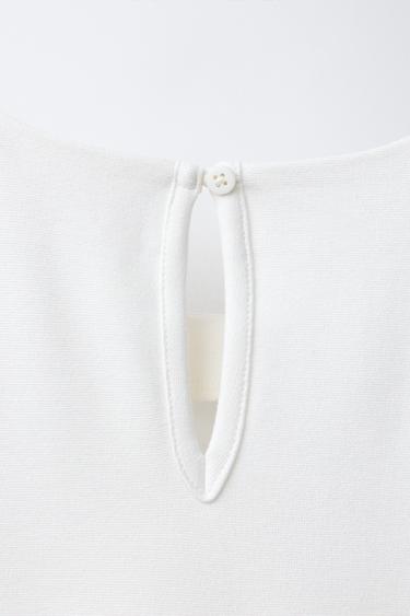 FLOCKED FLOWER DRESS - Ecru by Zara - Image 3