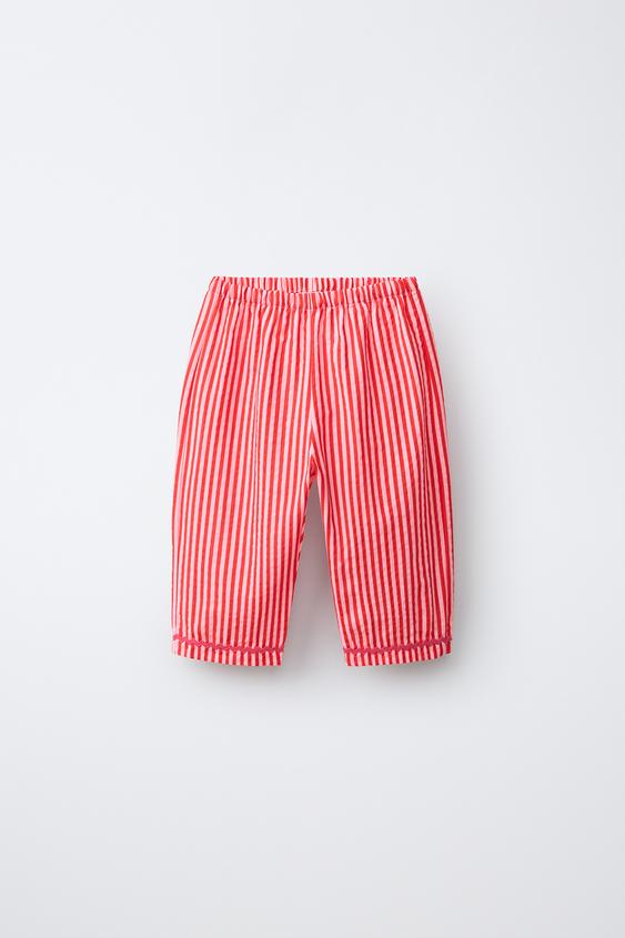 CALÇA BAGGY LISTRAS ONDULADAS - Fúcsia da Zara - Imagem 0