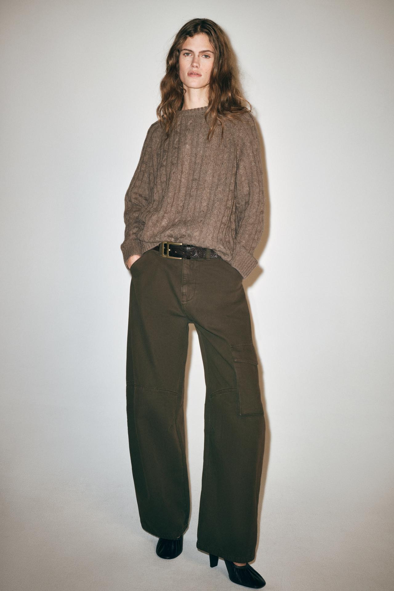 ZW COLLECTION CARGO PANTS — Dark khaki
