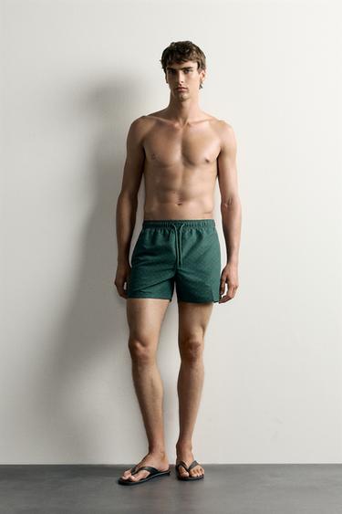 BAÑADOR MEDIO ESTAMPADO GEOMÉTRICO - Botella de Zara - Imagen 0