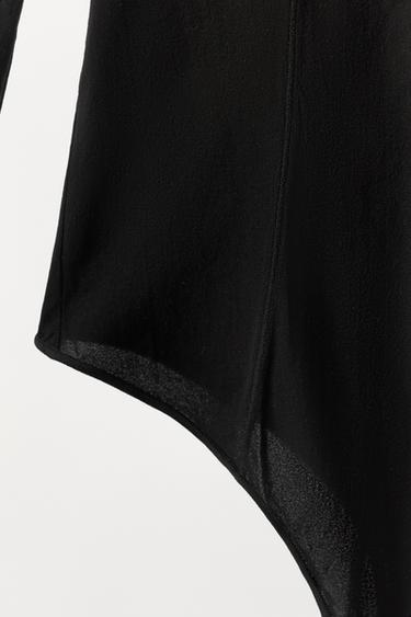 Zara NYLON STOCKING BODYSUIT WITH POLYAMIDE - Black