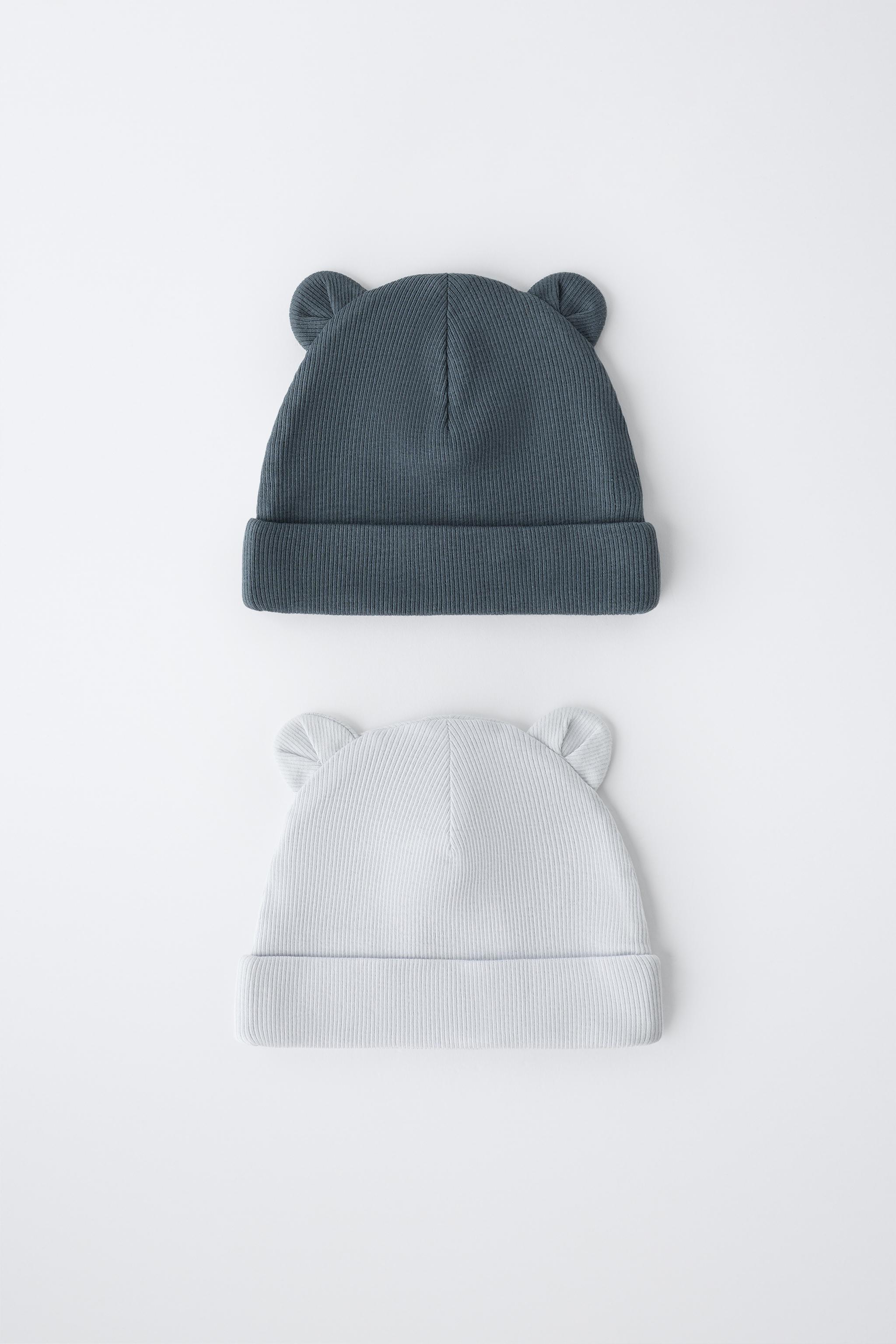2-PACK OF RIBBED BEANIES WITH EARS