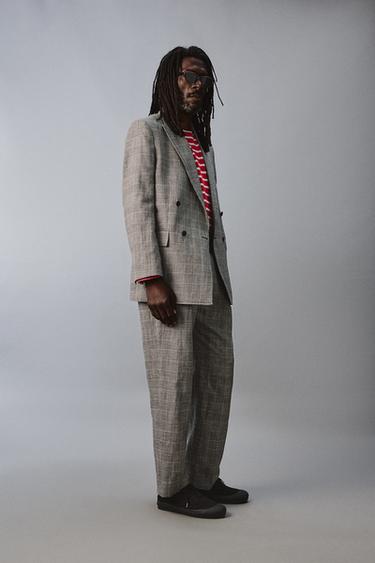 COSTUME À CARREAUX LAINE - LIN AARON LEVINE X ZARA - Bordeaux de Zara - Image 1