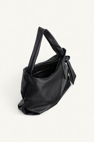 LEATHER SHOULDER BAG - Black by Zara - Image 3