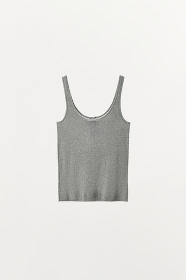 TOP EN MAILLE À BOUTONS - Gris de Zara - Image 3