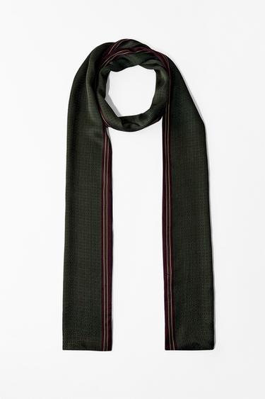 PRINTED SATIN SCARF - only one by Zara
