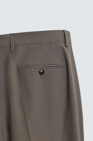 SLIM FIT SUIT TROUSERS - Taupe grey by Zara - Image 7