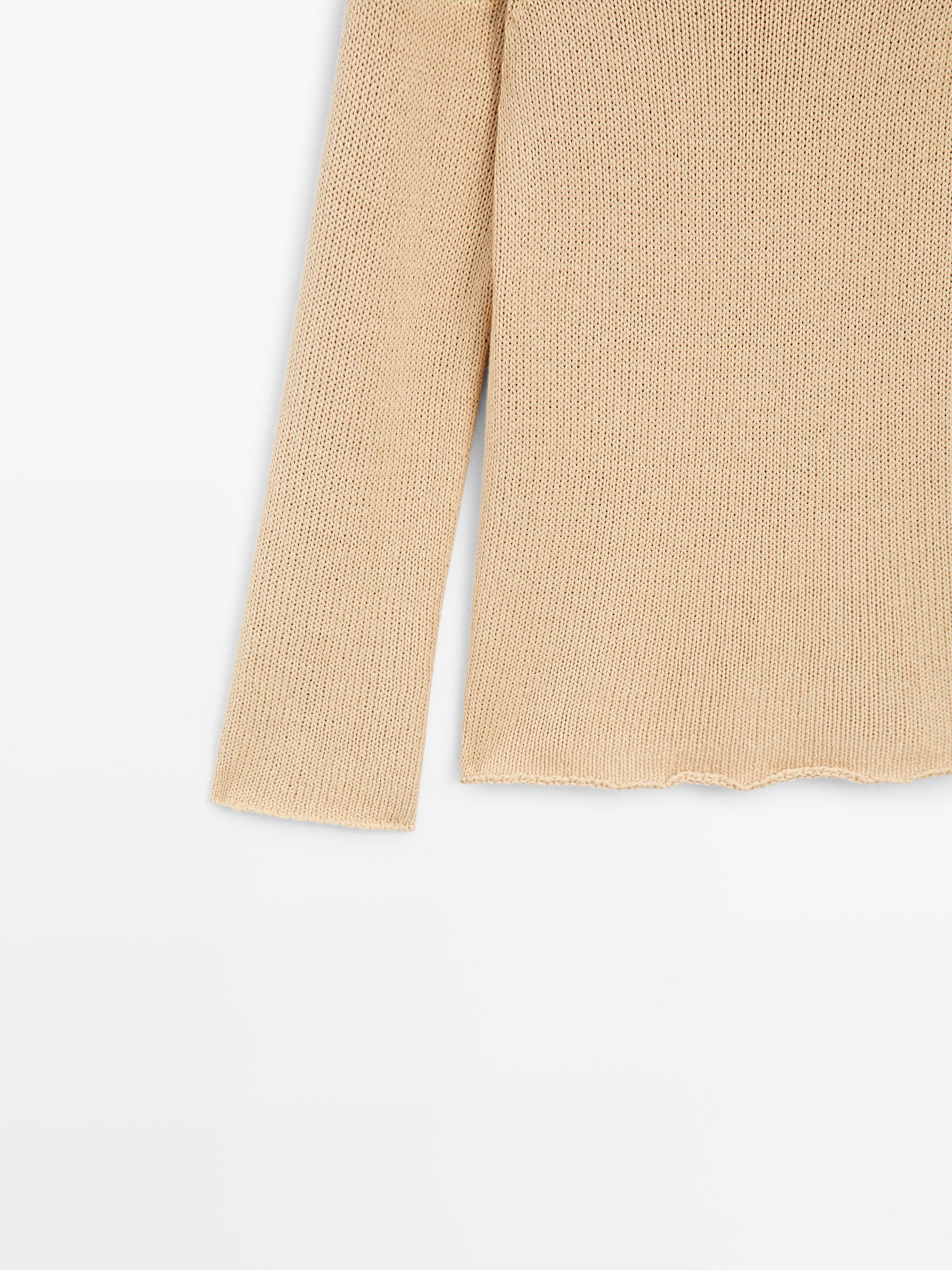 Cotton blend knit sweater