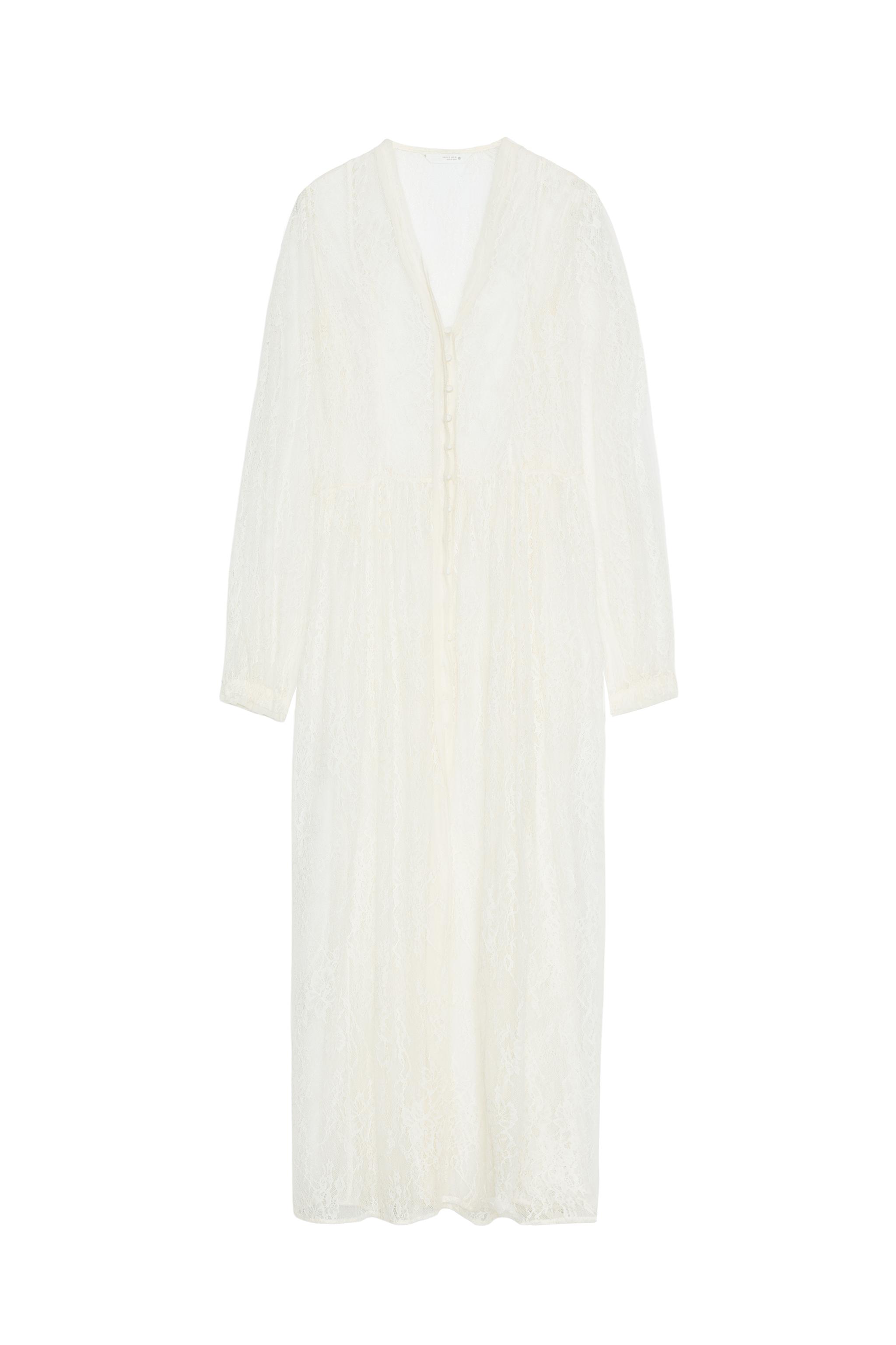 ZW COLLECTION LONG LACE DRESS - Oyster-white | ZARA United States ZW COLLECTION LONG LACE DRESS - Oyster-white | ZARA United States