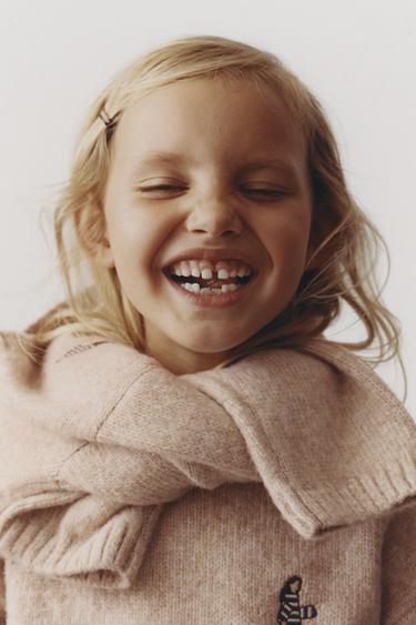 EMBROIDERED KNIT SWEATER WITH WOOL - Ecru by Zara - Image 0