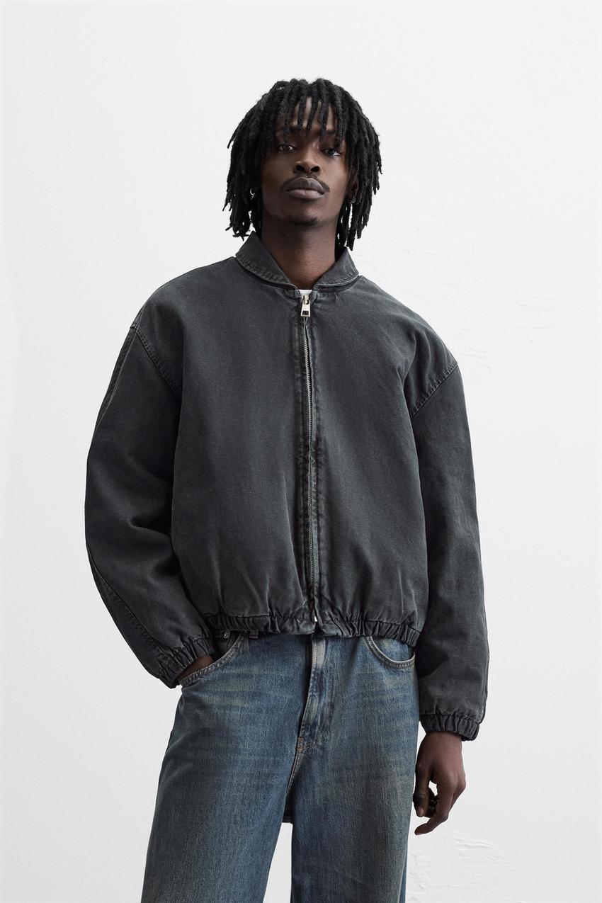 キルティング デニムジャケット - ブラック | ZARA Japan / 日本