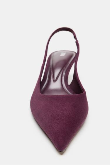 CHAUSSURES EN DAIM OUVERTES À L'ARRIÈRE - Violet de Zara - Image 5